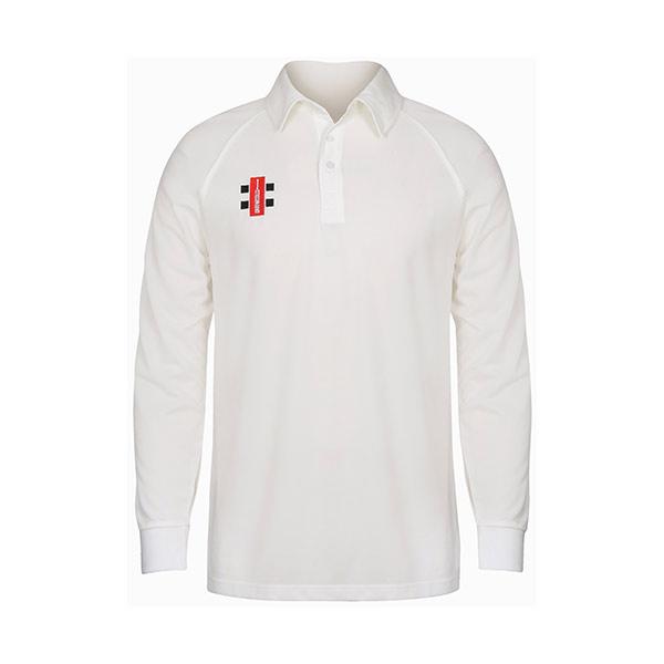 Gray Nicolls Senior Long Sleeve Cricket Shirt - White