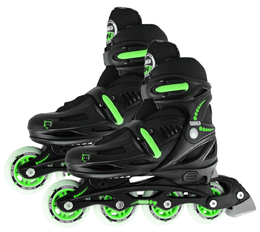 Crazy Skates 148 Adjustable Small Inline Skates - Black/Green