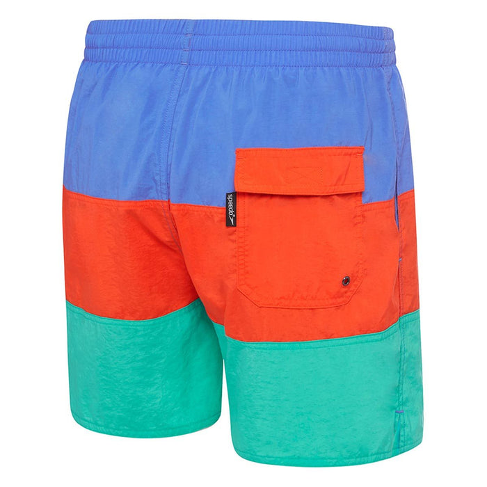 Speedo Mens Panel Solid Leisure Short - Blue/Orange