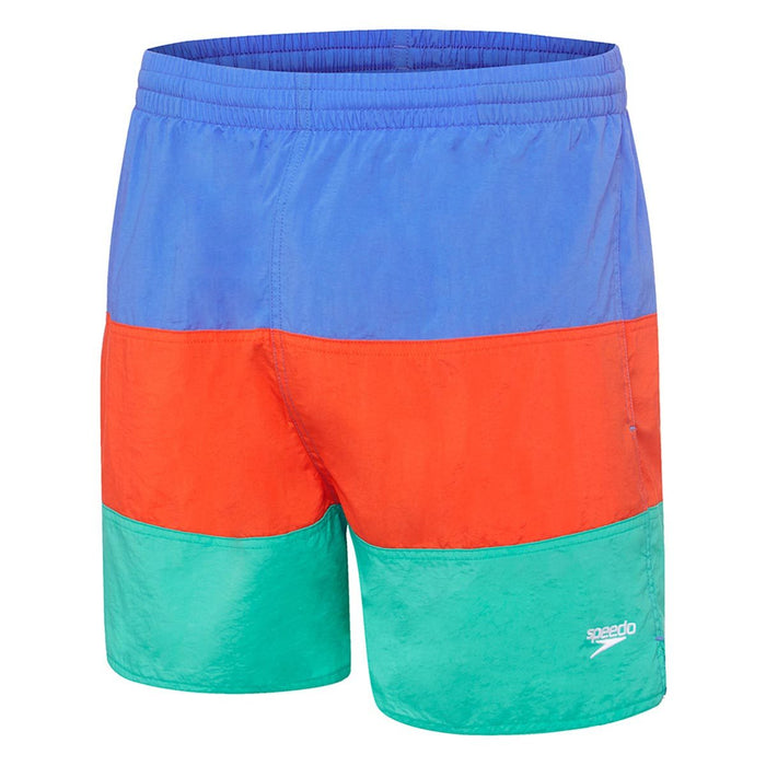 Speedo Mens Panel Solid Leisure Short - Blue/Orange