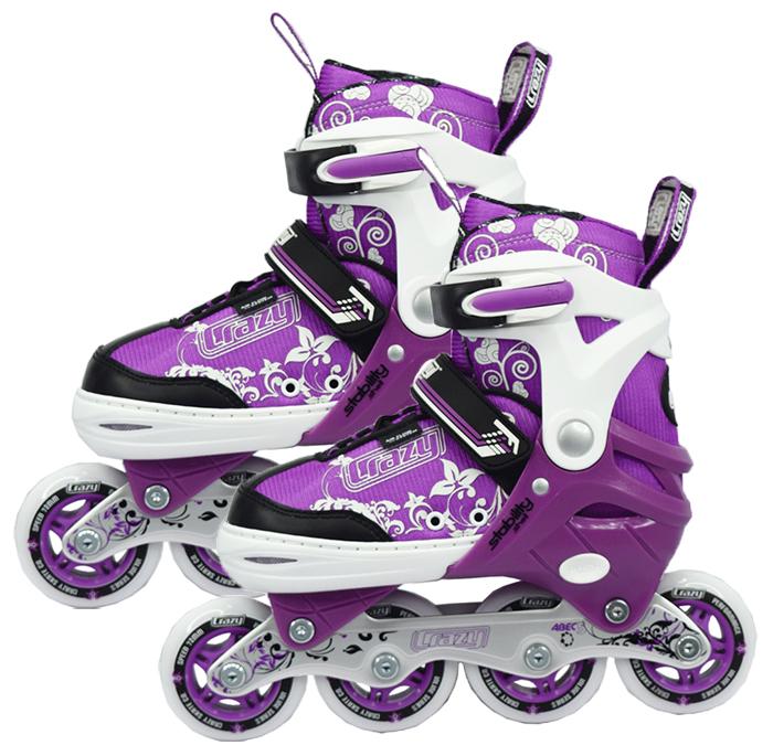 Crazy Skates 168 Adjustable Large Inline Skates - Purple