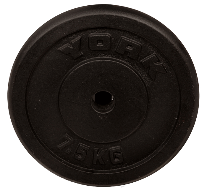 York Black 7.5Kg Weight Plate