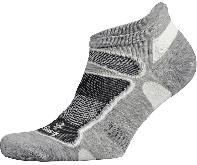 Balega Medium Ultra Light No Show Socks - Grey/White