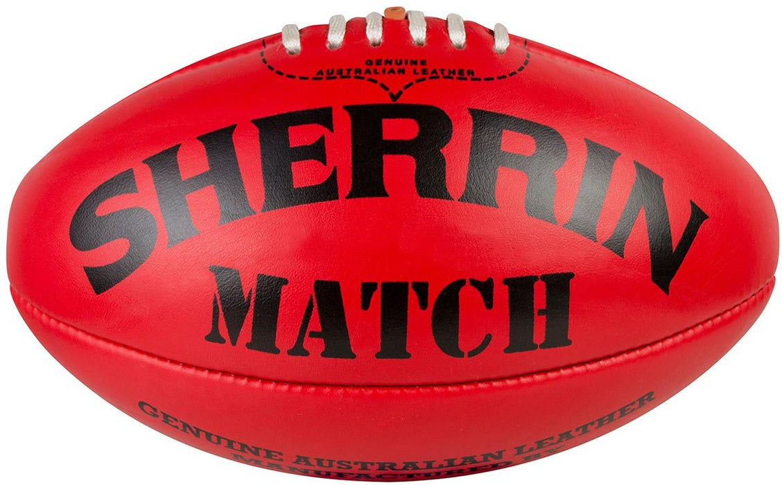 Sherrin Match Leather Size 5 Womens AFL Ball - Red