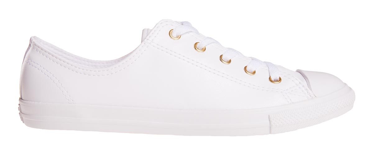 Converse Chuck Taylor All Star Dainty Ox Womens Casual Shoe - White/Gold