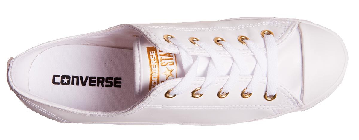 Converse Chuck Taylor All Star Dainty Ox Womens Casual Shoe - White/Gold