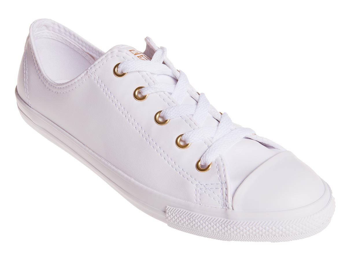 Converse Chuck Taylor All Star Dainty Ox Womens Casual Shoe - White/Gold