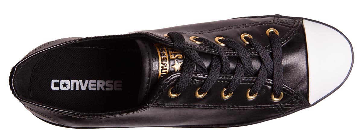 Converse Chuck Taylor All Star Dainty Ox Womens Casual Shoe - Black/Gold/White