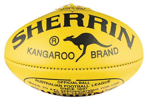 Sherrin KB Leather Veg Tan Size 5 AFL Ball - Yellow