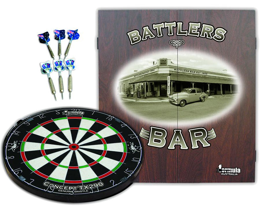 Formula Battlers Dartboard & Cabinet Set