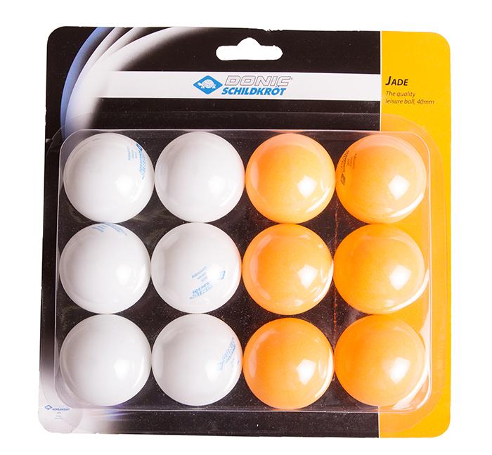 Donic 12 Pack Jade 40mm Table Tennis Balls - White/Orange