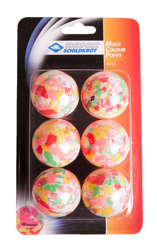 Donic Multicolour Popps 6 Pack Table Tennis Balls