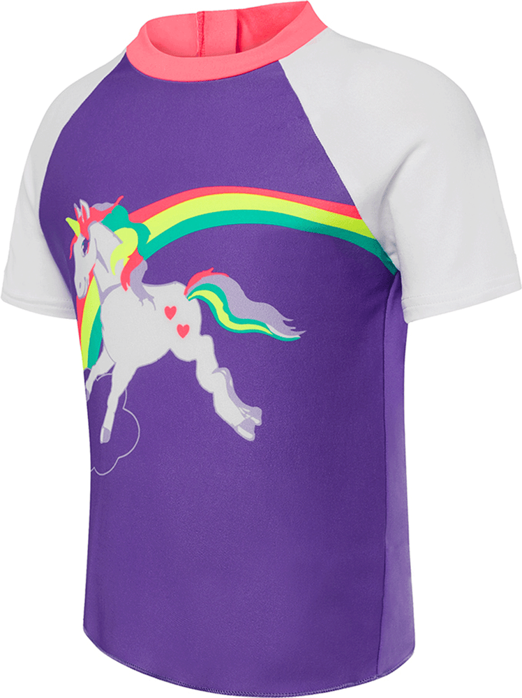 Speedo Junior Girls Unicorns Short Sleeve Sun Top