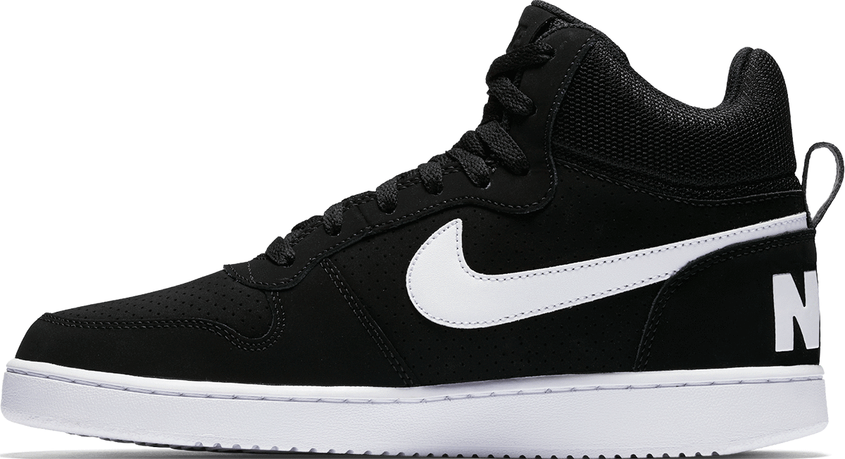 Nike Court Borough Mid Mens Basketball Shoe - Black/White