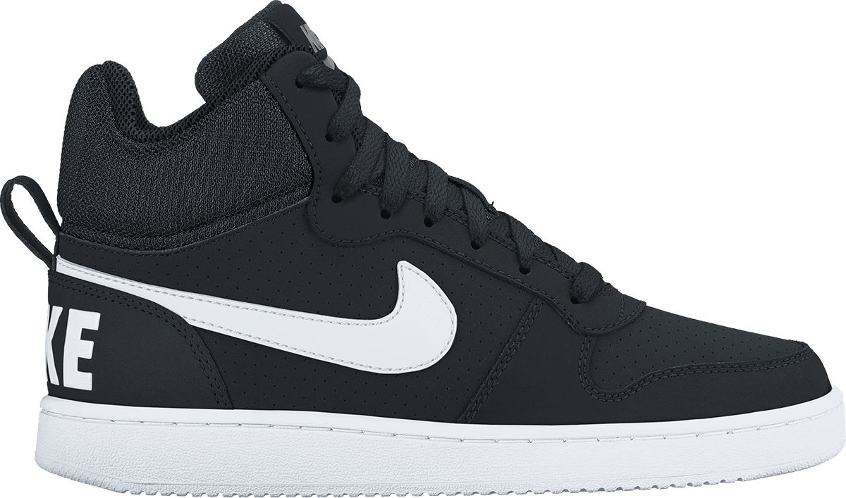 Nike Court Borough Mid Mens Basketball Shoe - Black/White