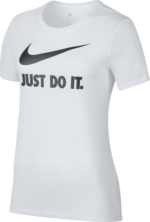 Nike Womens Sportswear Just Do It Swoosh Crew Neck Tee - White/Black