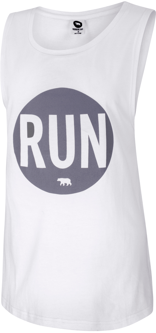 Running Bare Womens The New Guard Muscle Tank - White