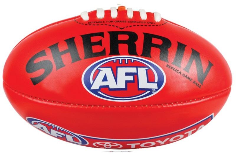 Sherrin Synthetic Replica Size 5 AFL Ball-Red