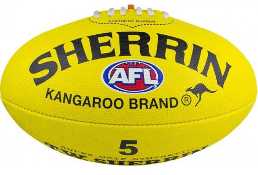 Sherrin Synthetic Replica Size 5 AFL Ball-Yellow