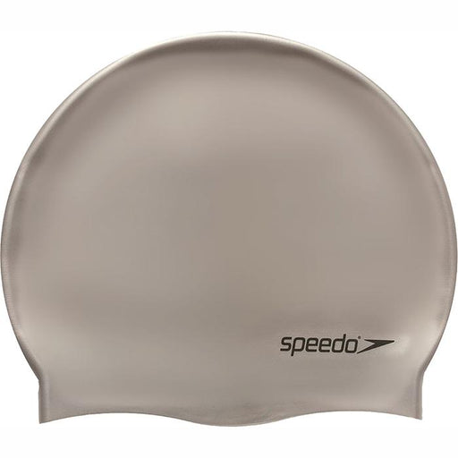 Speedo Plain Moulded Silicone Swim Cap - Chrome