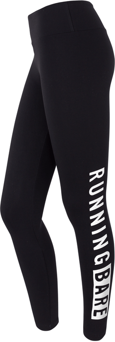 Running Bare Womens High Rise WOTS Full Length Tight - Black/White