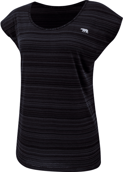 Running Bare Womens Cosmic Dolman Tee - Black Heather