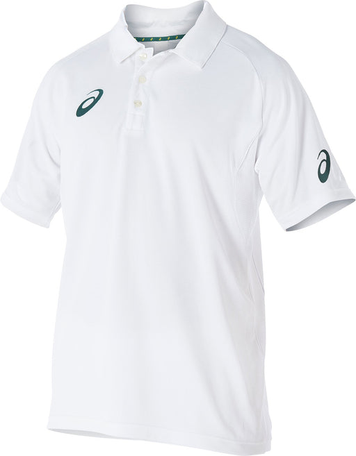 Asics Mens Short Sleeve Cricket Playing Polo Shirt - White