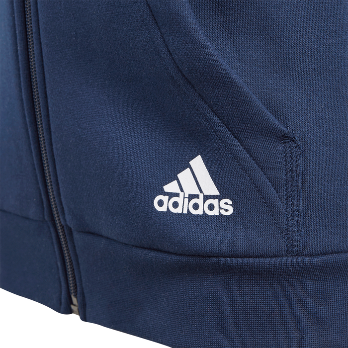 Adidas Boys 3-Stripe Full Zip Hoodie - Collegiate Navy/White