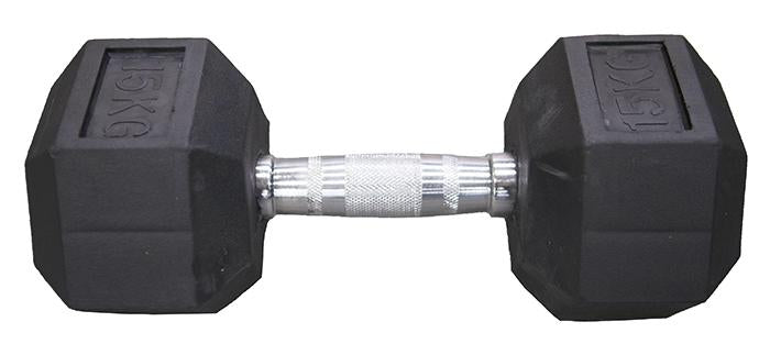 Hce Rubber Hex 15Kg Dumbbell