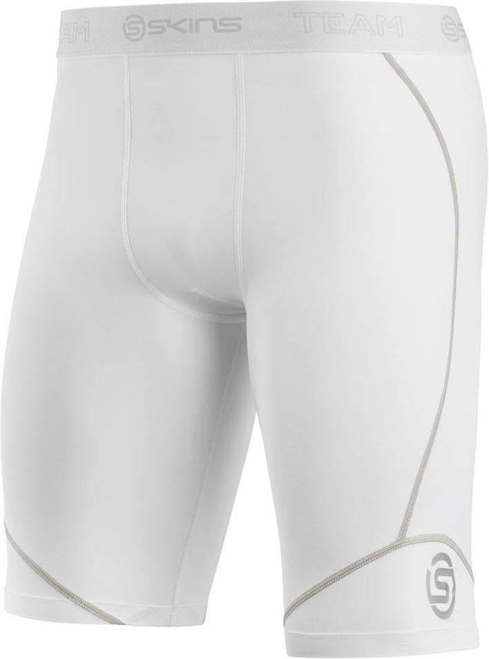 Skins DNAmic Team Mens Compression Half Tights - White