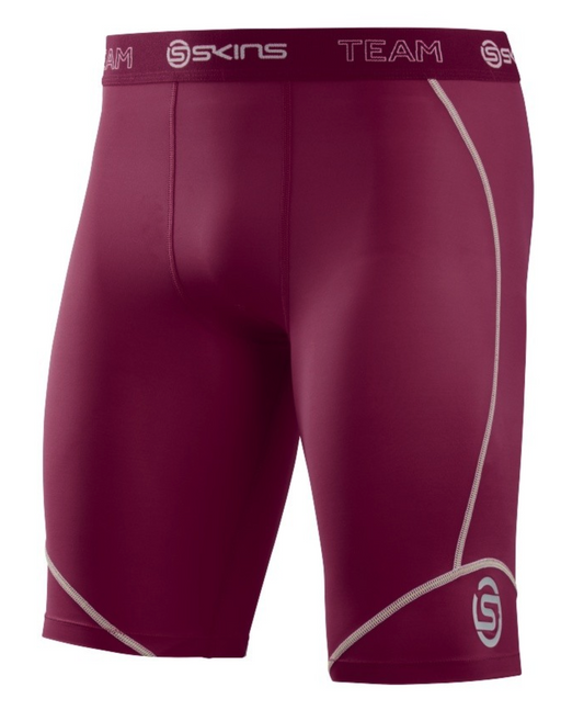 Skins DNAmic Team Mens Compression Half Tights - Maroon