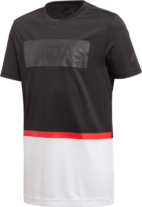 Adidas Boys Colour Block Tee - Black/White/Red