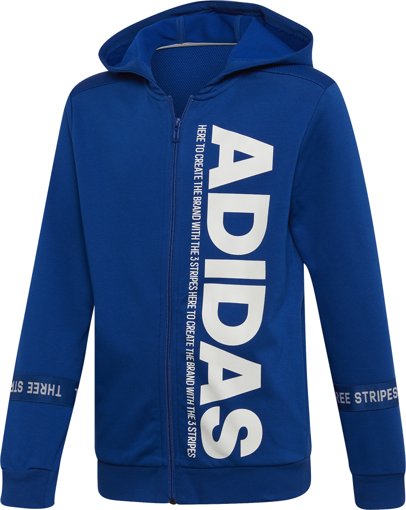 Adidas Boys Branded Fullzip Hoodie - Collegiate Royal