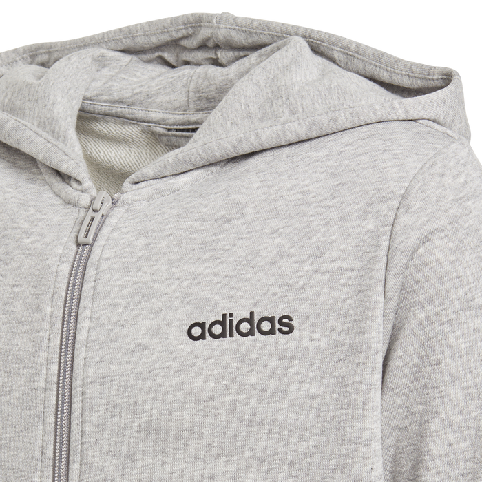 Adidas Boys Ess Linear Fz Hoodie - Medium Grey Heather