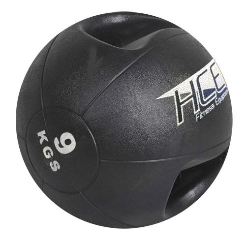 HCE Double Grip 9Kg Medicine Ball Black