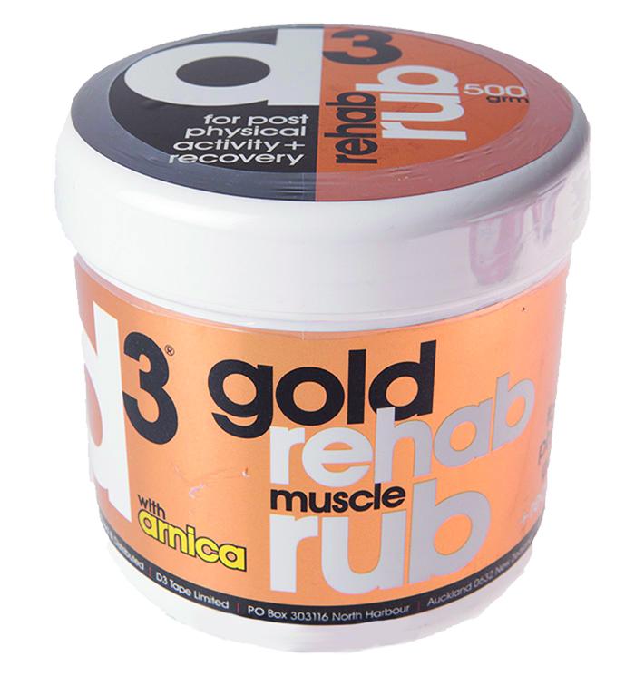 D3 Kinesiology 500gr Gold Rehab Rub