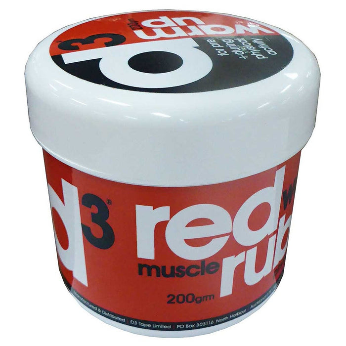 D3 Kinesiology 200gr Red Warm Up Rub