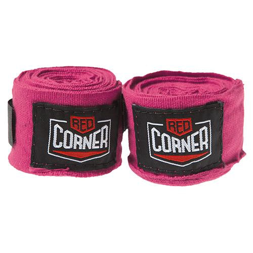 Red Corner Hand Wraps-Pink