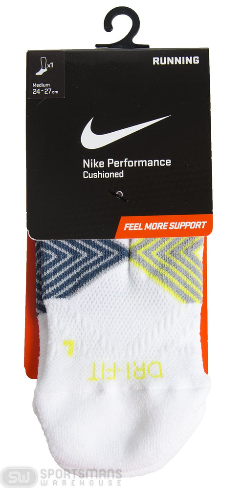 Nike Running Dri-Fit Cushioned Dynamic Arch No Show Sock - White