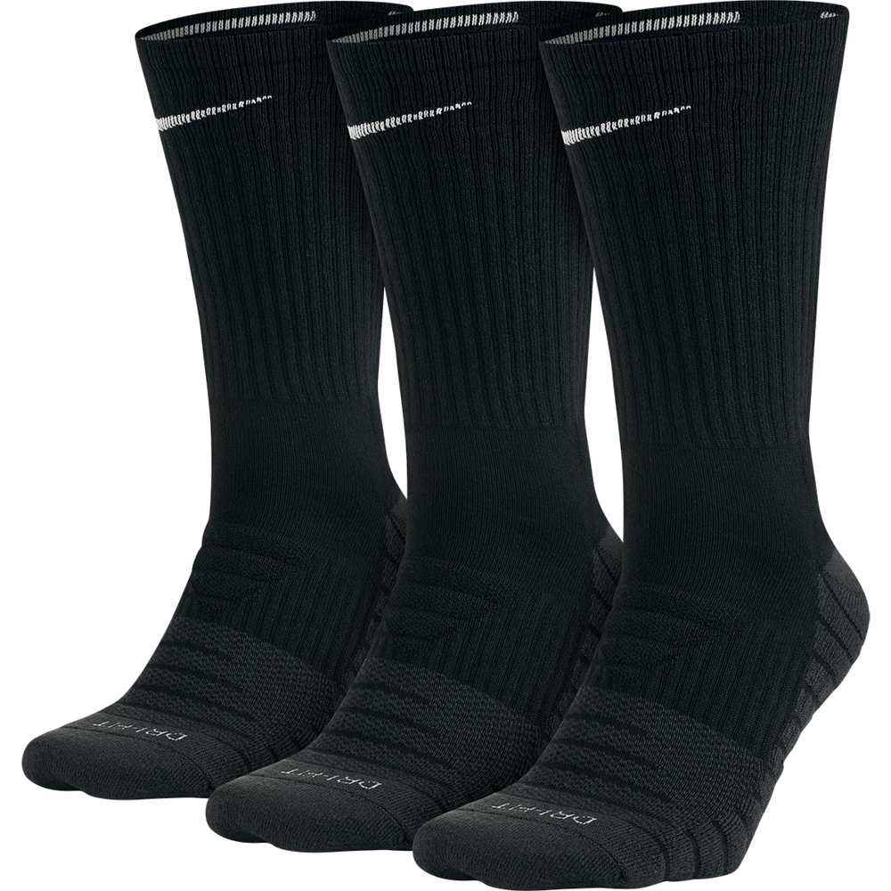 Nike 3 Pack Dry Cushion Crew Sock - Black/Anthracite