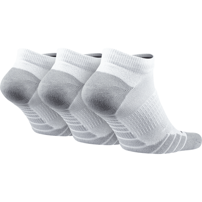 Nike 3 Pack Dry Cushion No-Show Socks - White/Wolf Grey