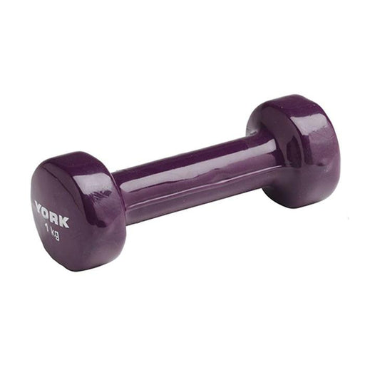 York PVC 1Kg Dipped Dumbbell - Purple