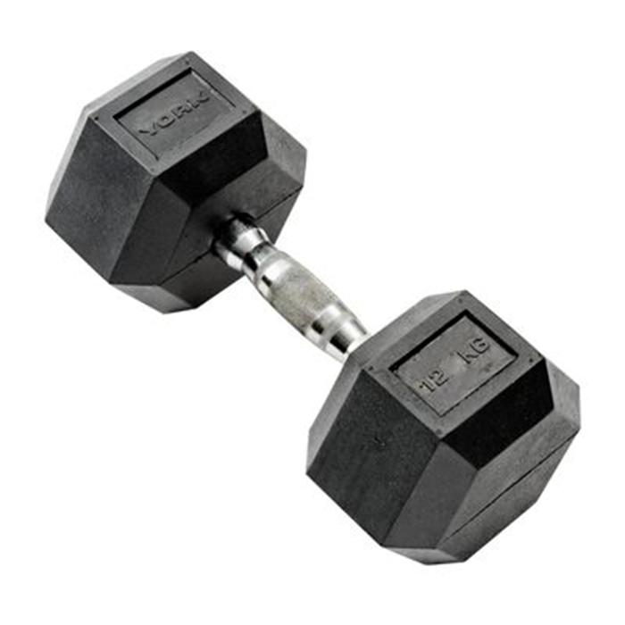 York Rubber Hex 12.5Kg Dumbell